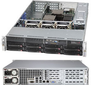 Корпус серверный 2U Supermicro CSE-825TQC-R740LPB (8x3.5quot; HS Bays, 8xSATA/SAS 12G port, 2x3.5quot; Int,13.68x13quot; E-ATX,ATX, 7xLP, 2x740W Platinum)