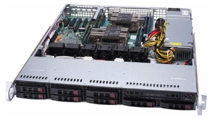 Сервер Supermicro SuperServer 1029P-MT без процессора/без ОЗУ/без накопителей/количество отсеков 2.5quot; hot swap: 8/1 x 600 Вт/LAN 1 Гбит/c