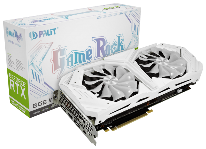 Видеокарта Palit GeForce RTX 2080 SUPER 1650MHz PCI-E 3.0 8192MB 15500MHz 256 bit 3xDisplayPort HDMI HDCP White GameRock Premium