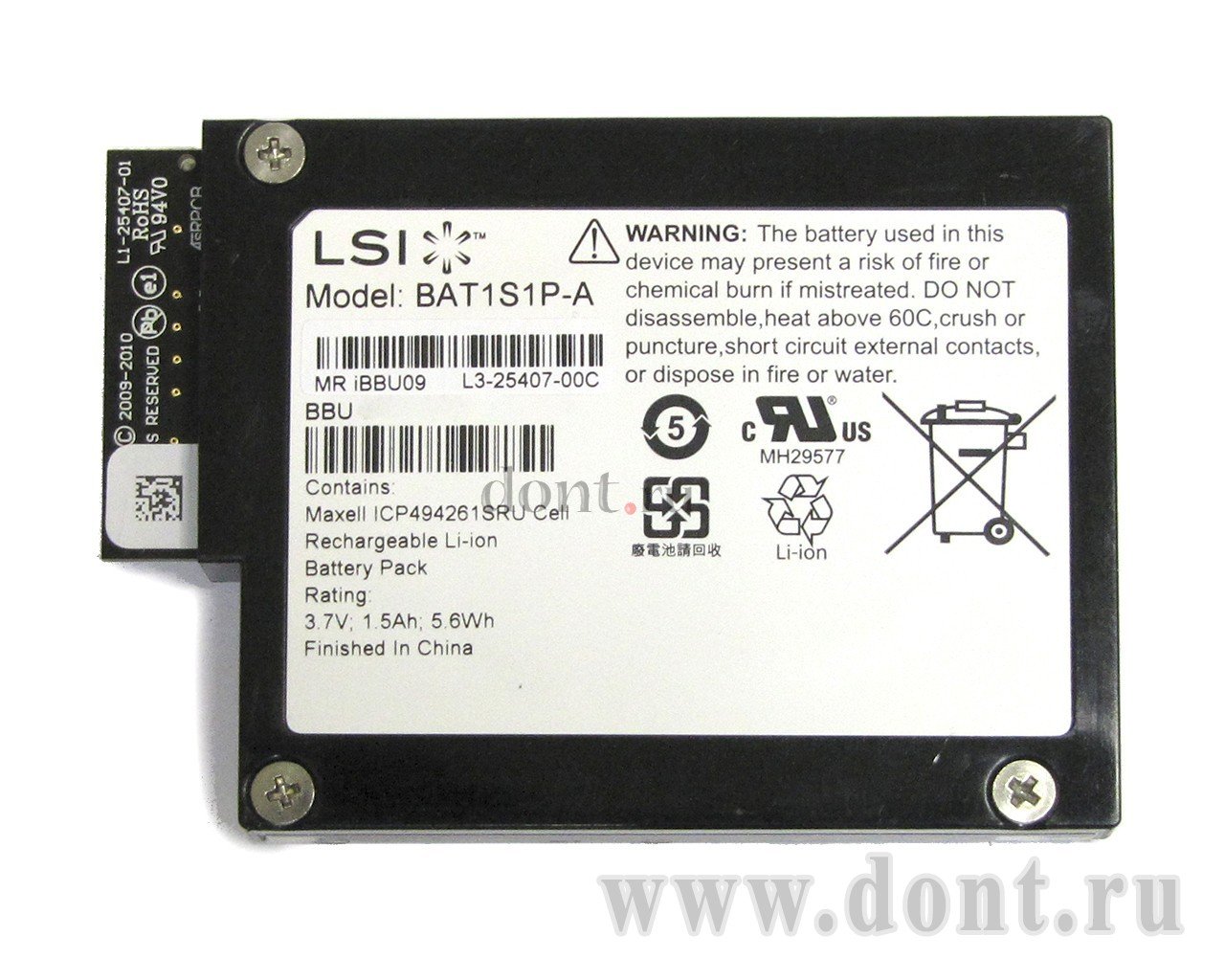 Адаптер, переходник LSI Logic LSI00279 Батарея LSI LSIIBBU09 для контроллеров MegaRAID SAS 9265, 9266, 9270, 9271 9285 and 9286 Series