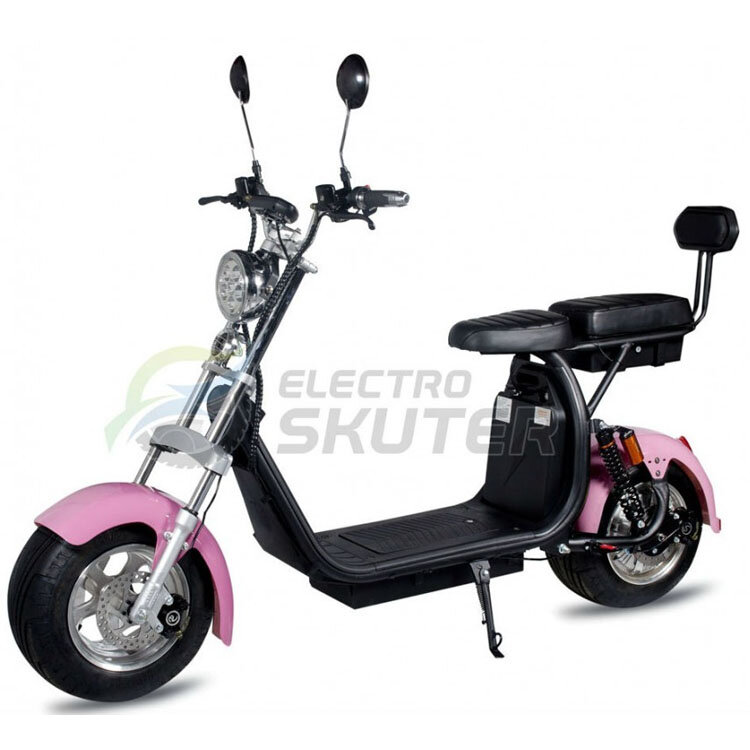 Электроскутер Citycoco Harley X10 Pro 2000W (+ доп. место под АКБ) (Розовый)