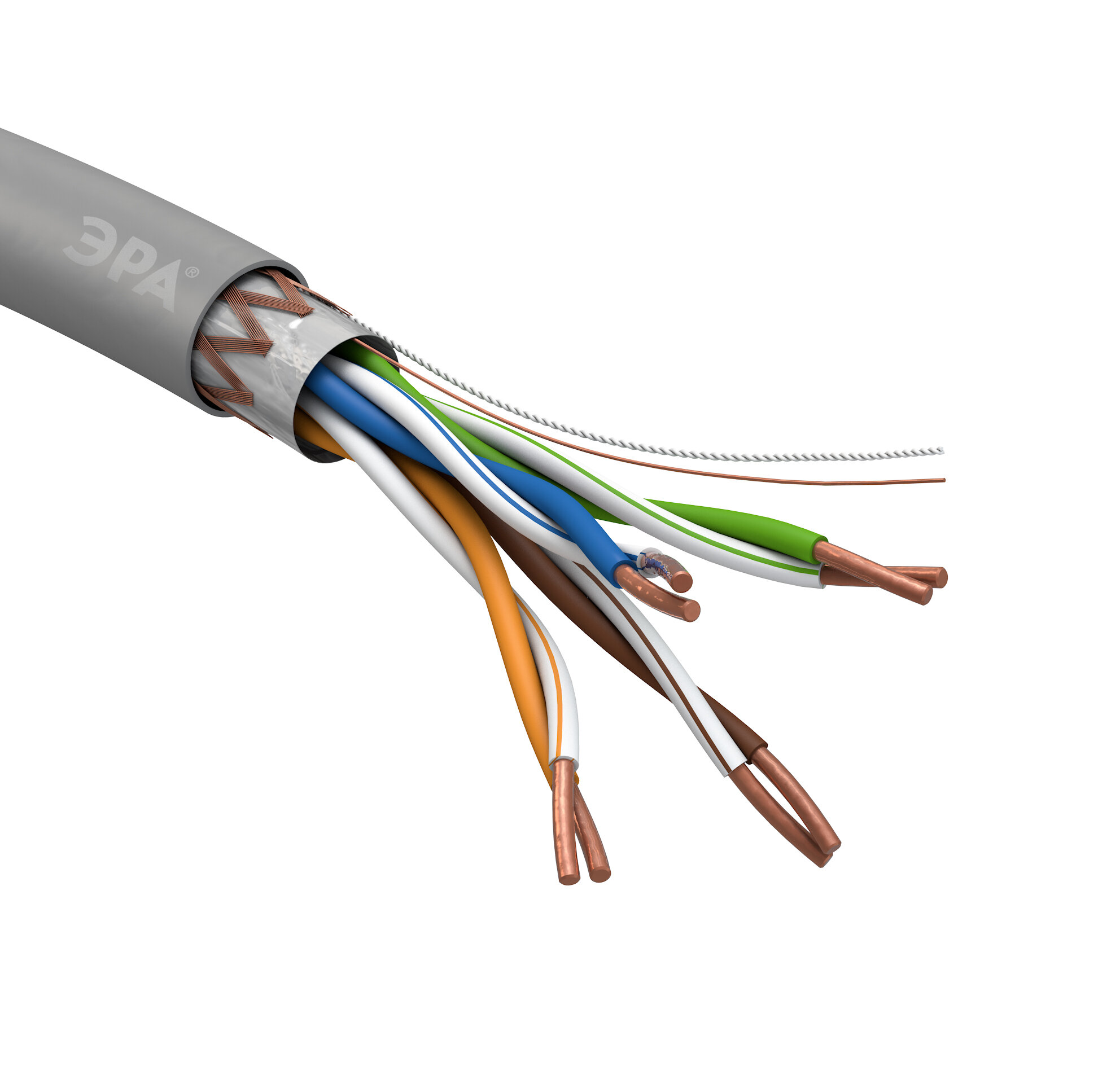 Эра кабель витая пара sf/utp cat5e 4x2x24 awg cu pvc 305 м, 1шт