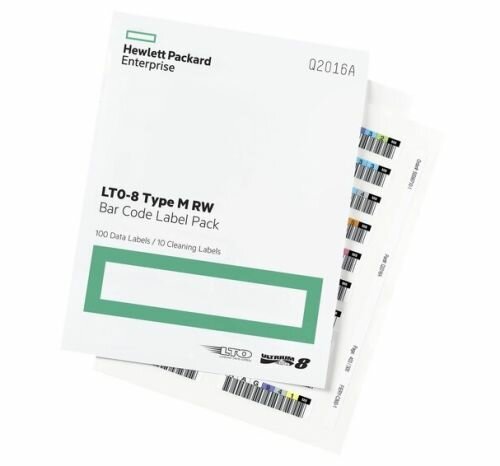 Наклейка HPE Q2015A Ultrium8 30 Tb bar code label pack (100 data + 10 cleaning) for Q2078A (for libraries/autoloaders)