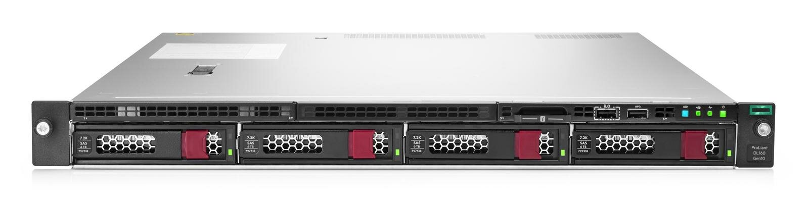 Сервер HPE Proliant DL160 Gen10, 1(up2)x 3204 Xeon-B 6C 1.9GHz, 1x16GB-R DDR4, S100i/ZM (RAID 0,1,5,10) noHDD (4 LFF 3.5 HP) 1x500W (up2), 2x1Gb/s, noDVD, iLO5, Rack1U, 3-3-3 P19559-B21
