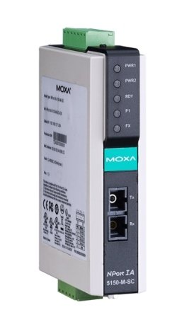 Сервер MOXA NPort IA 5150-M-SC-T 1-портовый асинхронный RS-232/422/485 в Ethernet с многомодовым оптоволоконным сетевым интерфейсом