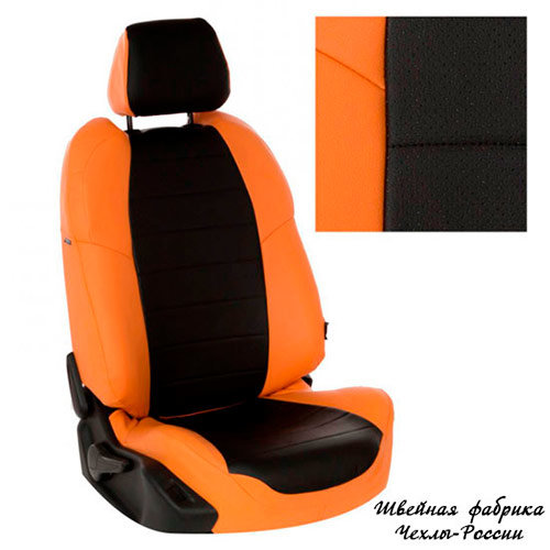 Модельные чехлы для Mercedes Vito 9 мест (2010-2014)(Оранжевый + Чёрный)