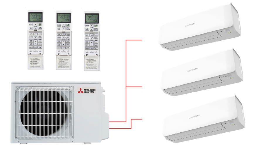 Мульти-сплит Mitsubishi heavy SRK20ZS-S x 3 / SCM50ZS-S