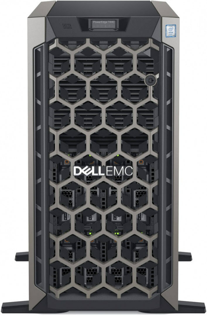 Сервер Tower DELL PowerEdge T440 Intel Xeon Silver-4210(2.2GHz) 13.75MB 16GB DDR4-2666 RDIMM 8-3.5quot; SAS,NLSAS iDRAC Enterprise 2x495Вт T440-2380