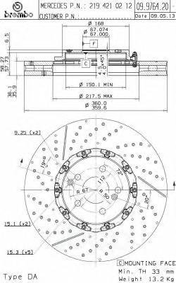 Диск Тормозной Floating | Перед | Brembo арт. 09976423