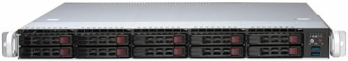 Серверная платформа 1U Supermicro AS-1114S-WTRT SP3, 8*DDR4(3200), 10*2.5quot; SATA3 HS bays, 3*PCIE, 2*M.2, 2*10Glan, VGA, 7*USB 3.0, 2x500W