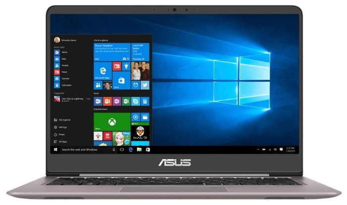 Ноутбук ASUS ZenBook UX410UF-GV118T (Intel Core i5 8250U 1600MHz/14quot;/1920x1080/8GB/256GB SSD/DVD нет/NVIDIA GeForce MX130 2GB/Wi-Fi/Bluetooth/Windows 10 Home)