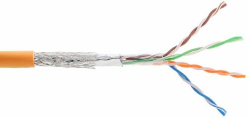 Кабель NikoMax NKL 9300C-OR SF/UTP 4 пары, Кат.5e, внутренний, LSZH нг(В)-HFLTx, 24 AWG, одножильный, 100МГц, оранжевый, 305м