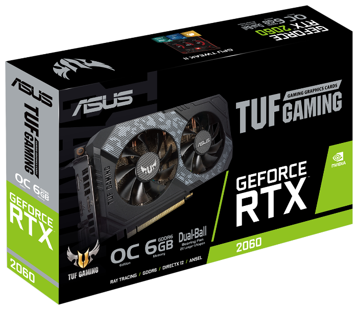 Видеокарта ASUS TUF GeForce RTX 2060 1365MHz PCI-E 3.0 6144MB 14000MHz 192 bit DVI DisplayPort 2xHDMI HDCP GAMING OC