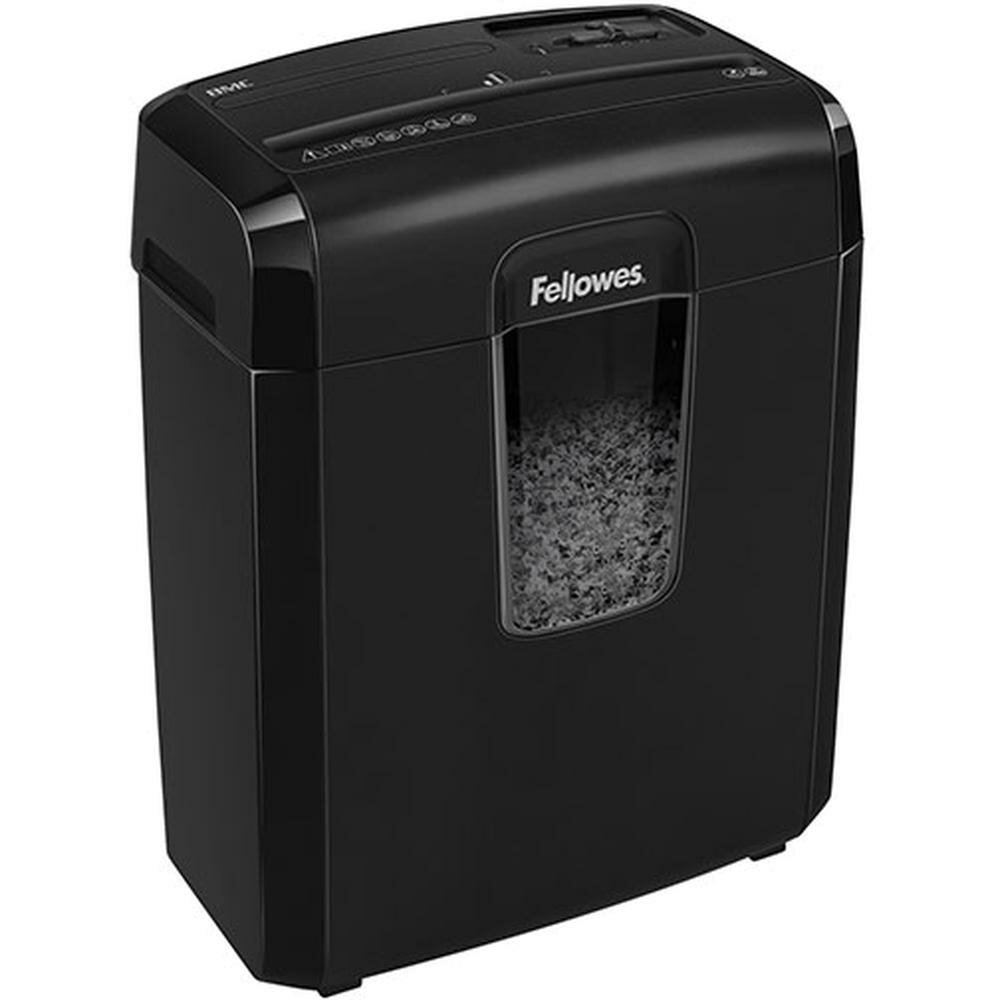 Уничтожитель бумаг Fellowes MicroShred 8MC (секр.P-4)/фрагменты/8лист./14лтр./скобы/пл.карты