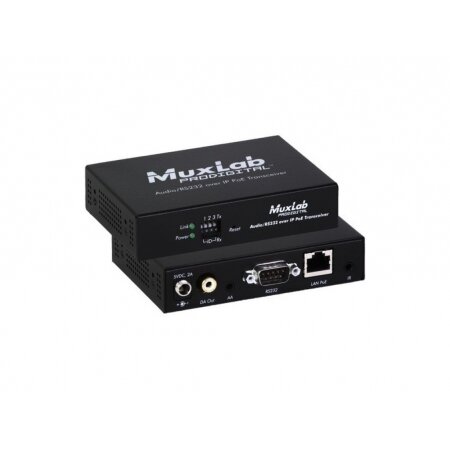 Приемник и передатчик Audio/RS232/IR over IP с PoE 500755 MuxLab