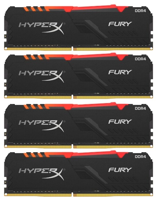 Оперативная память 16 ГБ 4 шт. HyperX Fury RGB HX434C16FB3AK4/64