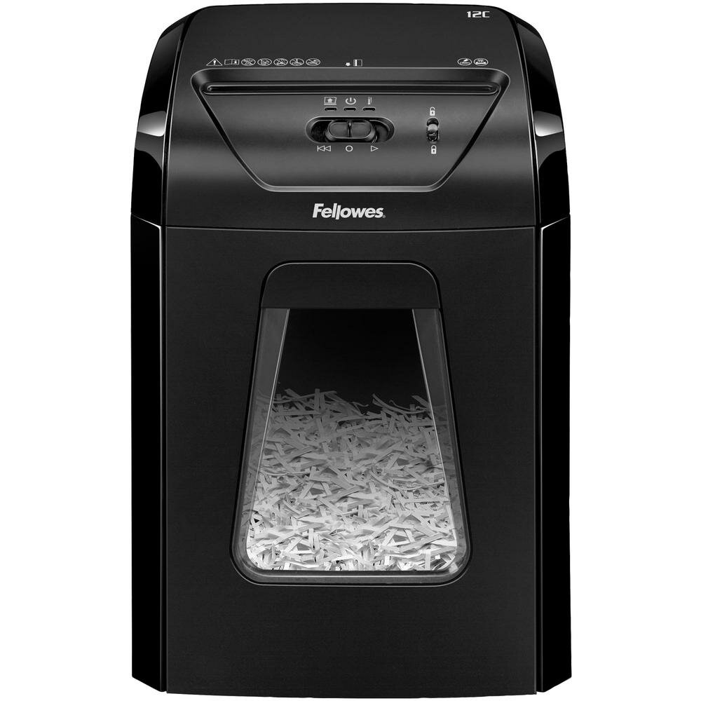 Шредер Fellowes PowerShred 12C (секр.P-4)/фрагменты/12лист./18лтр./скобы/пл.карты