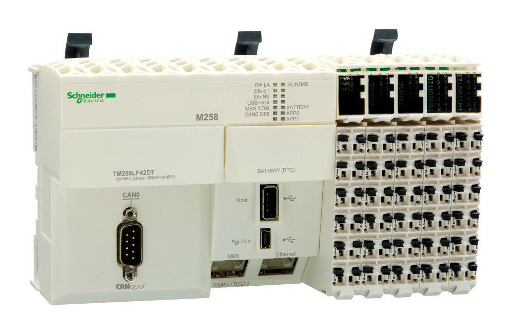 TM258LF42DT, M258 ETHERNET/CAN/посл. Интер/42ВХ/ВЫX