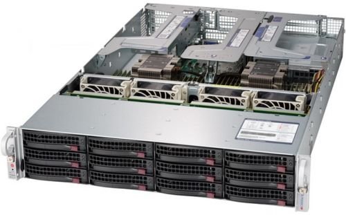 Серверная платформа 2U Supermicro SSG-6029P-E1CR12H (2x3647, C624, 16xDDR4, 12x3.5quot; HS, 3108 SAS, 2x10GE, 2x1200W,Rail)