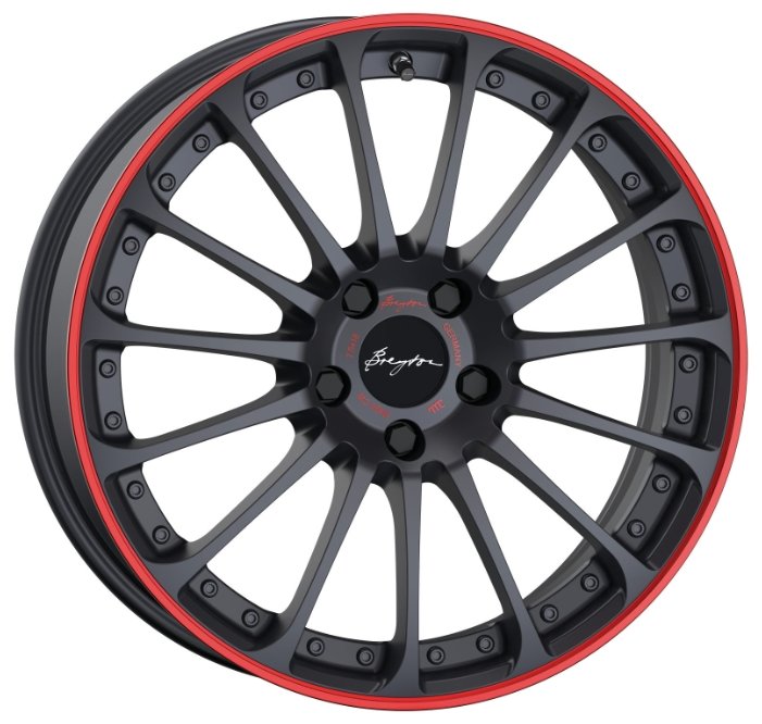 Колесный диск Breyton Magic CW 7.5x18/4x100 D56 ET48 Matt Grey with Red Anodized Lip