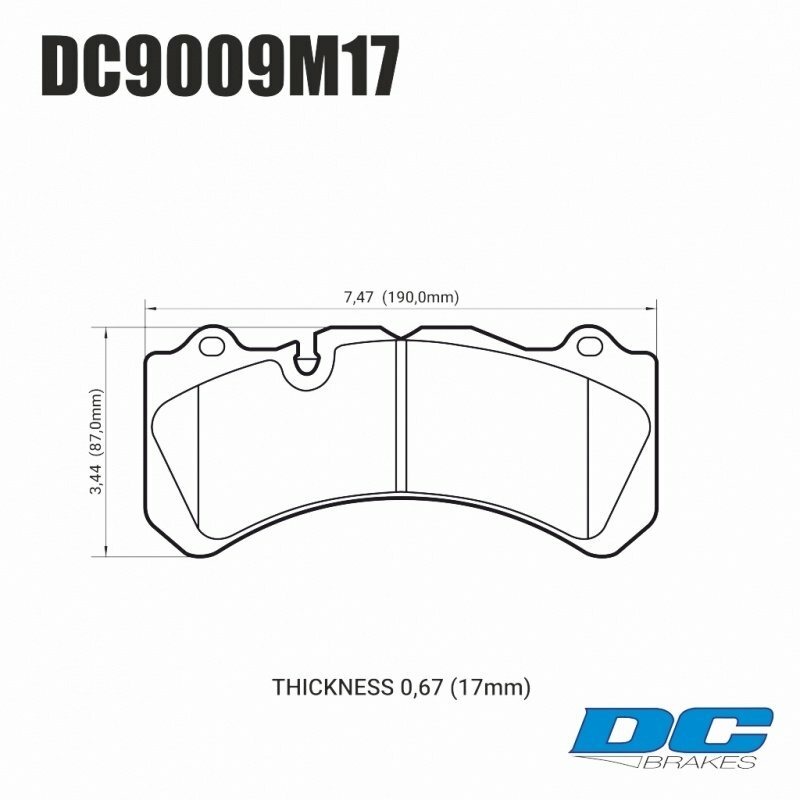 Колодки тормозные DC9009M17 DC brakes Race Track, Brembo 6 поршней тип J, N / PORSCHE 911 (997)