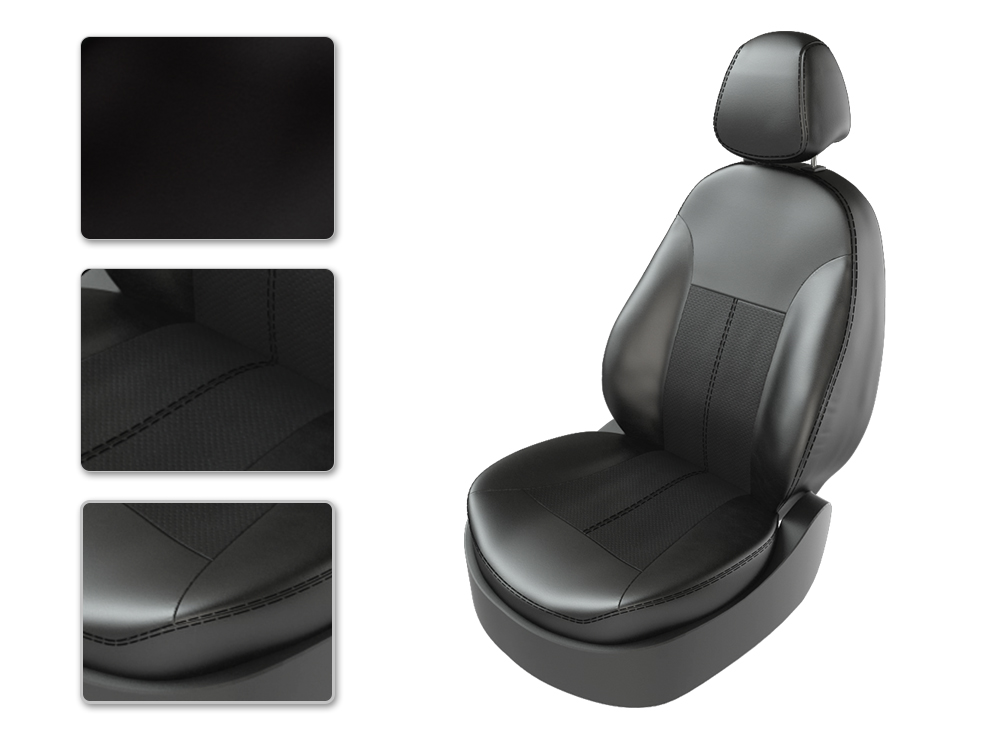 Чехлы на сиденья CarFashion (35348666) черные для Volkswagen Transporter T6 [2015-...] (353418060606)