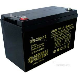 Аккумулятор General Security GS 200-12 (12В, 200Ач / 12V, 200Ah)