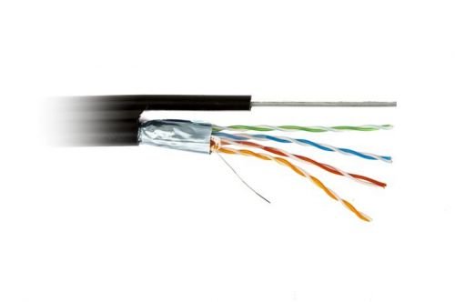 Кабель витая пара FTP 5e кат. 4 пары Cabeus FTP-4P-Cat.5e-SOLID-ST-OUT (305м) 0,5мм (24 AWG), одножильный,out,(+60 C - -40 C), с металлическим 7177c