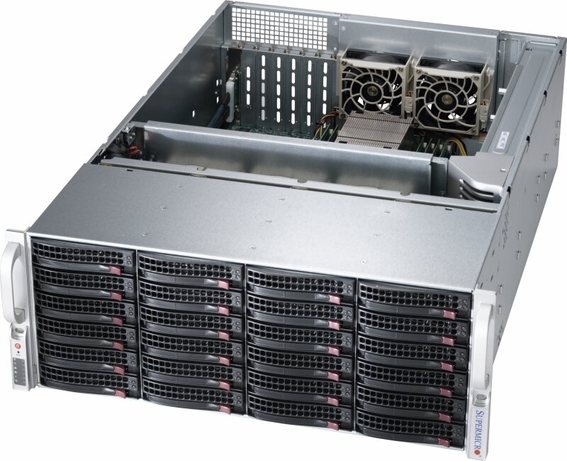 Серверная платформа 4U Supermicro SSG-6049P-E1CR24H на базе чипсета Intel C624 3647x2 Intel Xeon Scalable DDR4-2666x16 3.5quot;x24 SAS,SATA