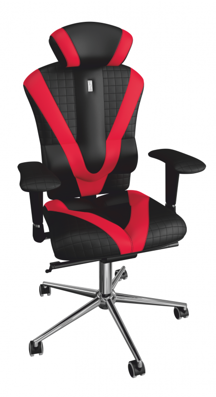 Кресло офисное KULIK SYSTEM VICTORY, экокожа, черный/красный