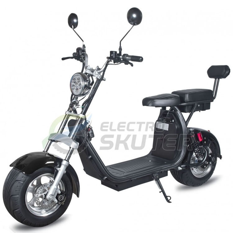 Электроскутер Citycoco Harley X10 Pro 2000W (+ доп. место под АКБ) (Черный)