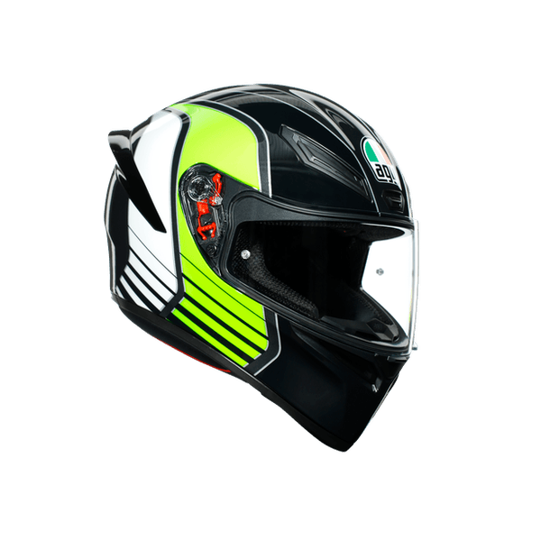 Мотошлем AGV K1 power gunmetal/white/green MS