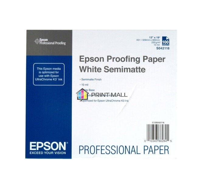 Полуматовая фотобумага EPSON для цветопроб Proofing Paper White Semimatte A3+ C13S042118