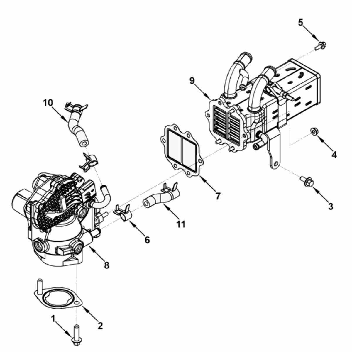 HAFFEN Охладитель клапана ЕГР / EGR ISF 3.8 (Евро 4) 5309068