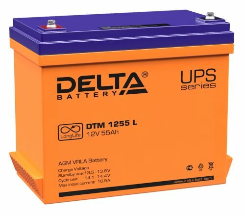 Батарея Delta DTM 1255 L 12Вт, 55Ач, 239/132/210