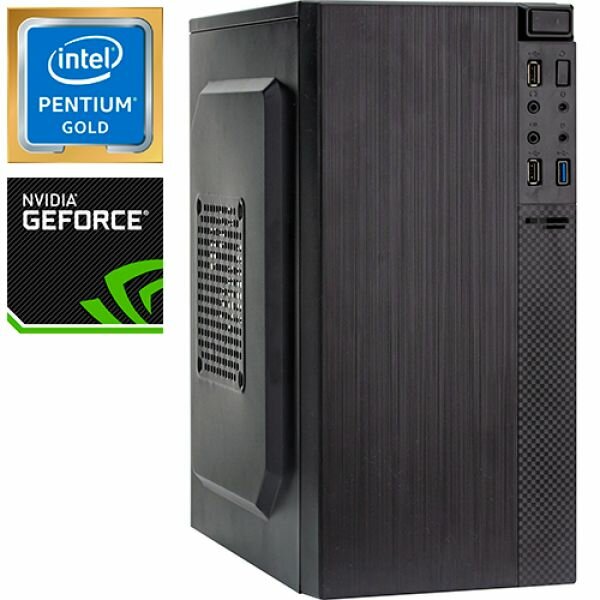 Компьютер PRO-1349467 Intel Pentium Gold G5600F 3900МГц, Intel H310, 4Гб DDR4 2400МГц, HDD 1Тб, NVIDIA GeForce GT 1030 2Гб, 450Вт, Mini-Tower