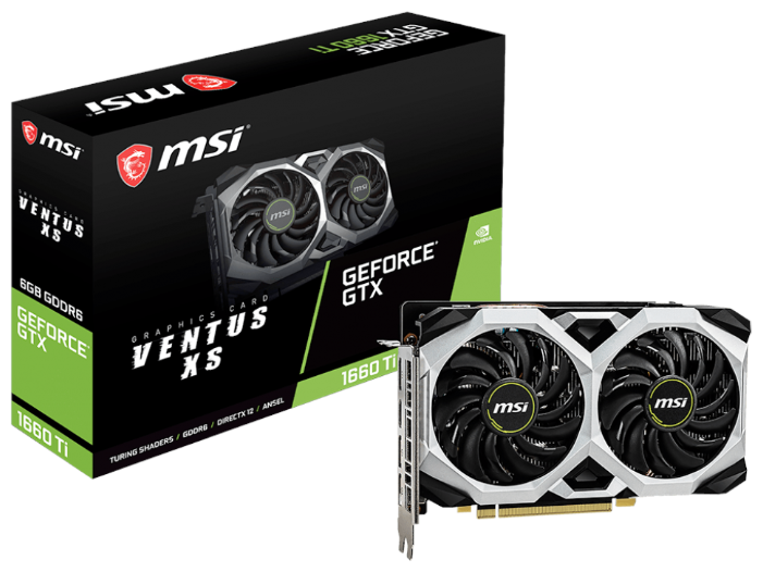 Видеокарта MSI GeForce GTX 1660 Ti 1770MHz PCI-E 3.0 6144MB 12000MHz 192 bit HDMI 3xDisplayPort HDCP VENTUS XS