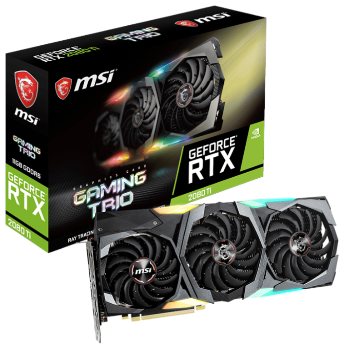 Видеокарта MSI GeForce RTX 2080 Ti 1350MHz PCI-E 3.0 11264MB 14000MHz 352 bit 3xDisplayPort HDMI HDCP GAMING TRIO