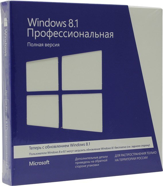 Microsoft Windows 8.1 Professional 32-bit/64-bit English Intl non-EU/EFTA DVD