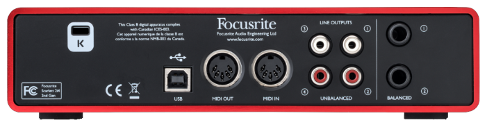 Внешняя звуковая карта Focusrite Scarlett 2i4 2nd Gen