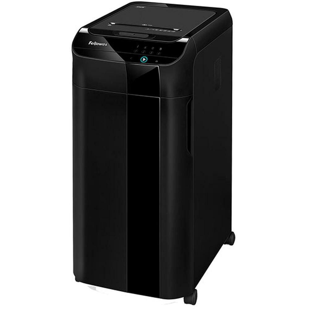 Уничтожитель бумаг Fellowes AutoMax 350C (секр.P-4) / фрагменты / 350лист. / 68лтр. / скрепки / скобы / пл.карты / CD