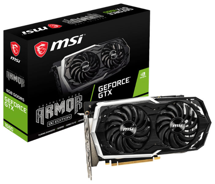 Видеокарта MSI GeForce GTX 1660 1845MHz PCI-E 3.0 6144MB 8000MHz 192 bit 3xDisplayPort HDMI HDCP ARMOR OC