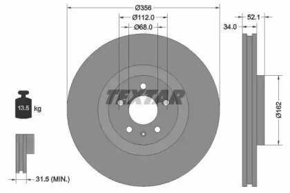 Тормозной диск Textar 92238205