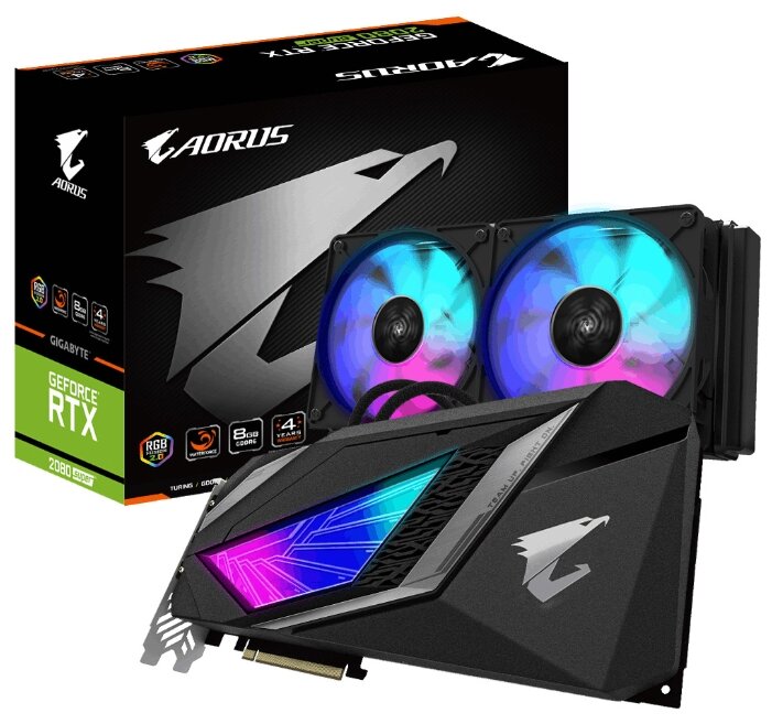 Видеокарта GIGABYTE AORUS GeForce RTX 2080 SUPER 1860MHz PCI-E 3.0 8192MB 15500MHz 256 bit 3xHDMI 3xDisplayPort HDCP WATERFORCE