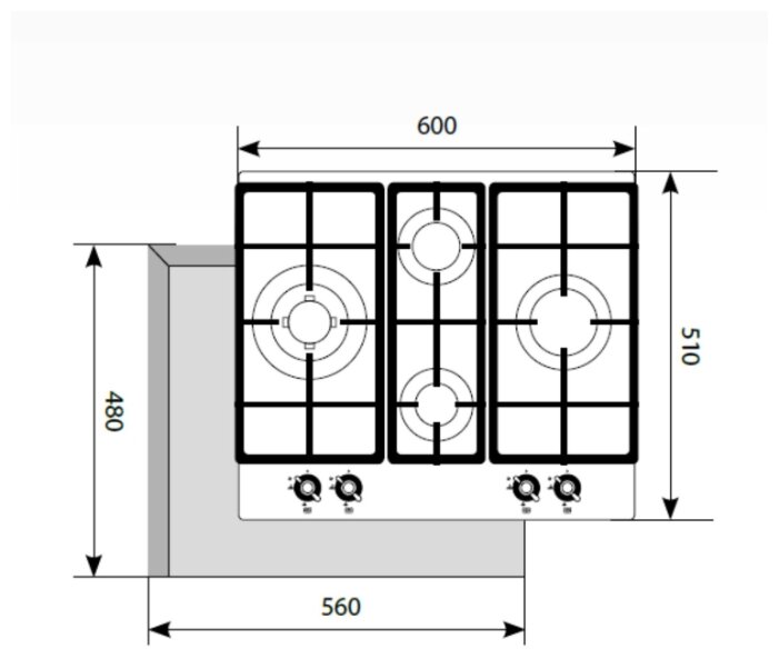 Газовая варочная панель LEX GVG 6043 C IV