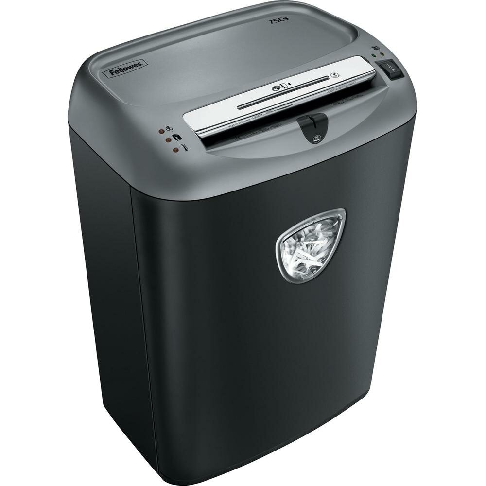 Уничтожитель бумаг Fellowes PowerShred 75Cs (секр.P-4)/фрагменты/12лист./27лтр./скрепки/скобы/пл.карты/CD