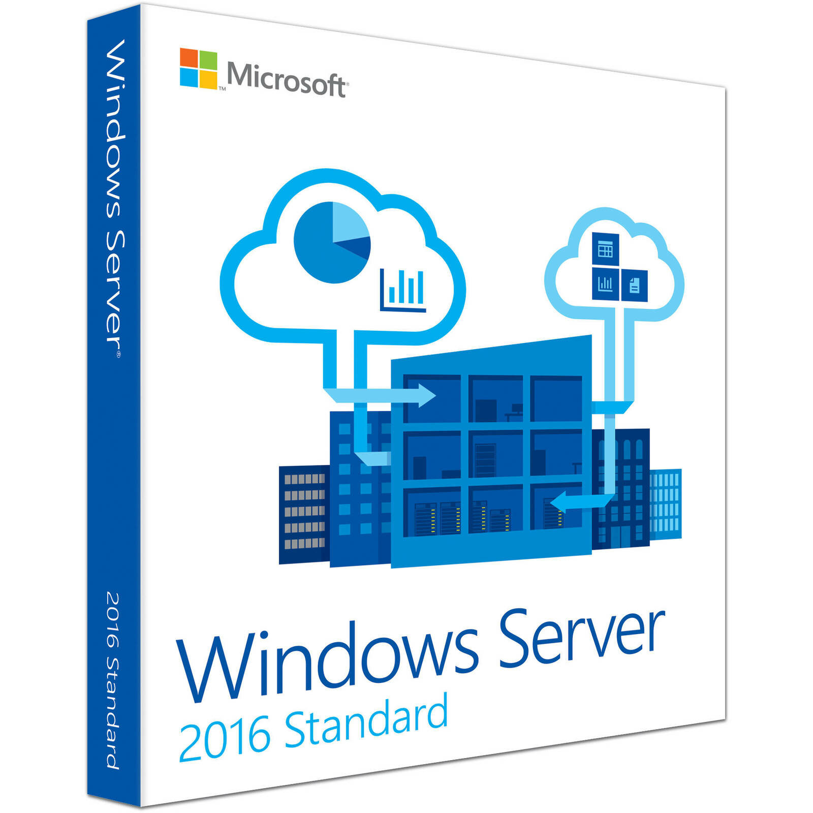 Microsoft Windows Server 2016 Standard 64Bit Russian Russia Only DVD 10 Clients 16 Core License