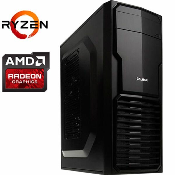 Компьютер PRO-0631567 AMD Ryzen 7 2700 3200МГц, AMD B350, 64Гб DDR4 2400МГц, SSD 480Гб, HDD 1Тб, AMD Radeon RX 580 8Гб, 600Вт, Mini-Tower