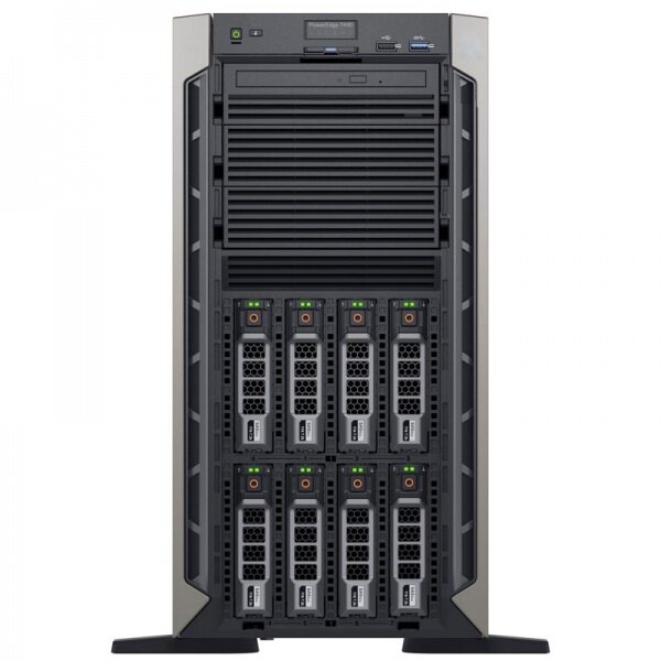 Сервер Dell PowerEdge T440 8B Silver 4208 (2.1Ghz, 11M 8C, turbo, 85W), 16GB (1x16GB) DR 2666 RDIMM, 1TB 7.2K SATA 6Gbps 512n 3.5in HHD, PERC H330 Adp FH, DVD+/-RW SATA, Broadcom 5720 DP 1GbE, IDRAC9 Enterprise, 750W, No Rails, Bezel, 3y NBD