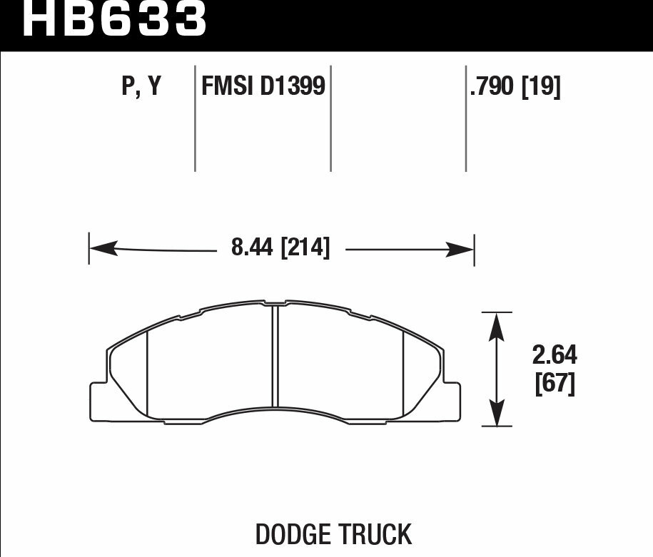 Колодки тормозные HB633P.790 HAWK SuperDuty перед Dodge RAM 2500